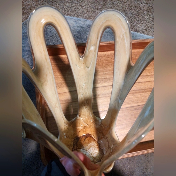 Vintage Makora Krosno open handkerchief unique beautiful blown glass vase decor - Picture 12 of 16